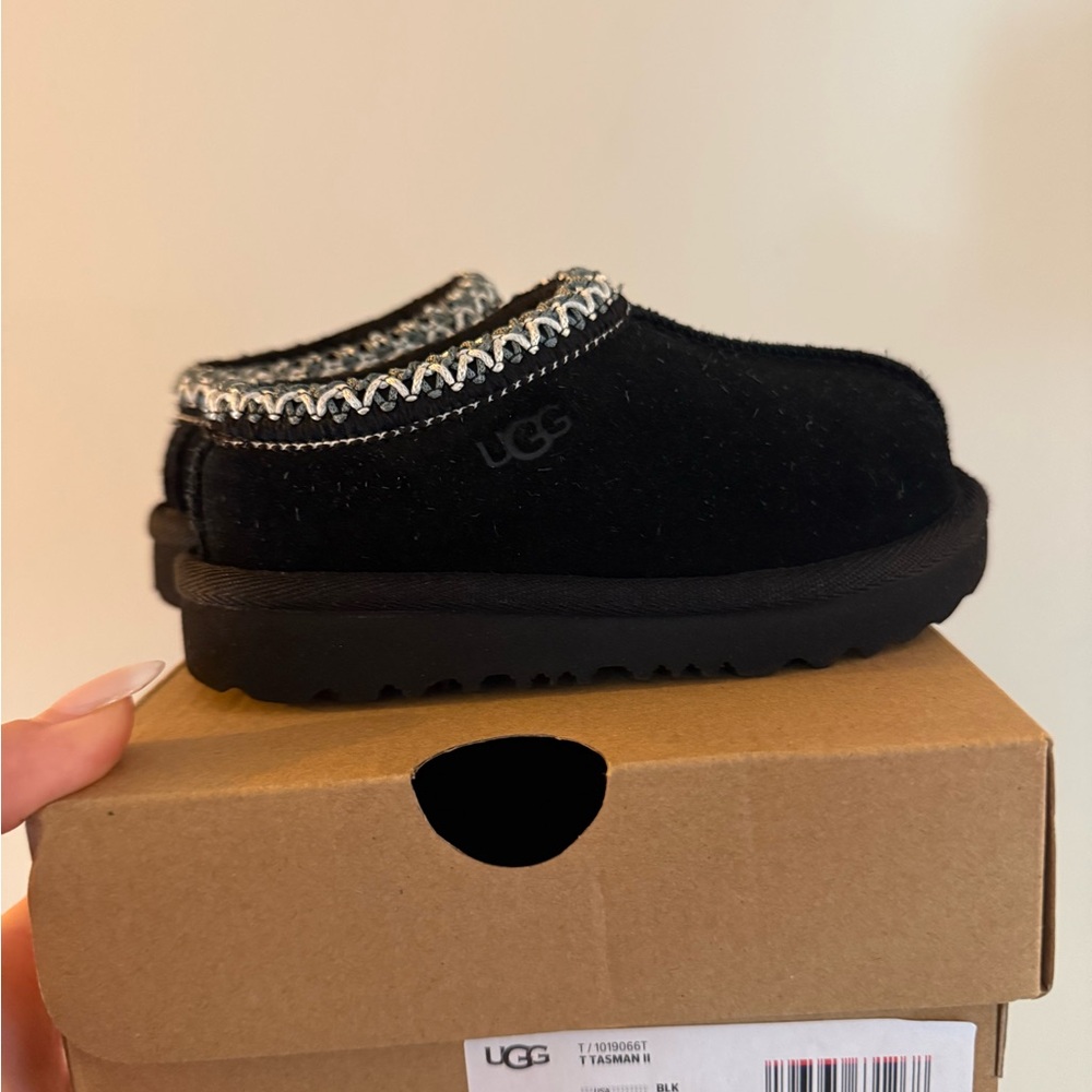 UGG Black Kids Tasman Slippers